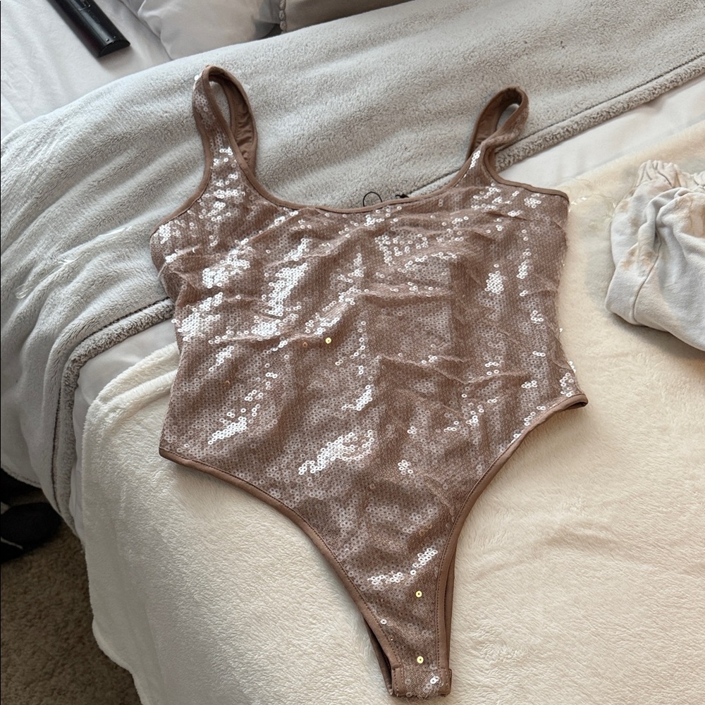 Sequin Kids One Piece in Shimmering Brown